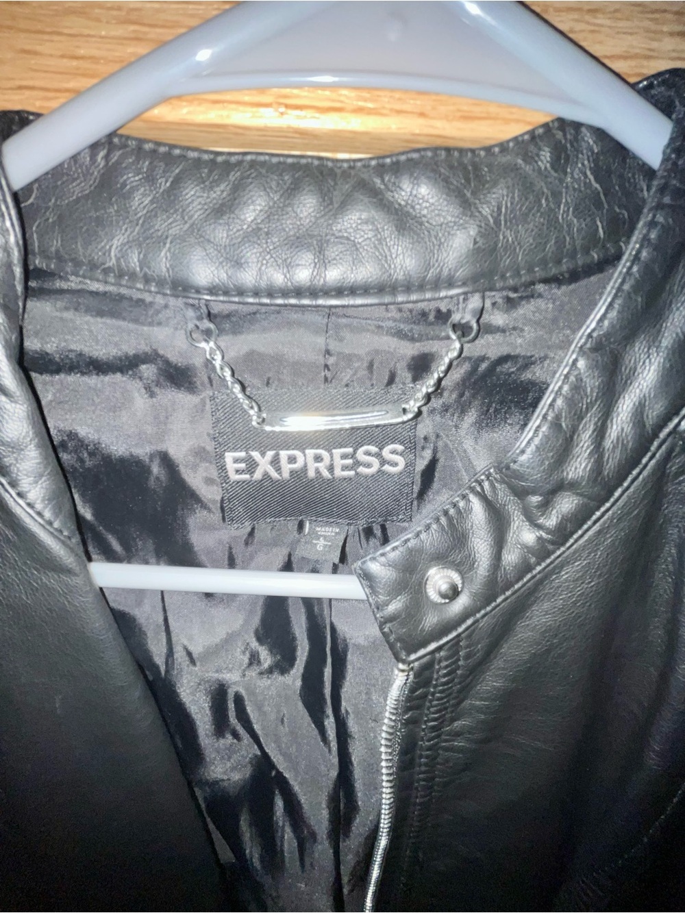 Express Black Faux Leather Moto Jacket